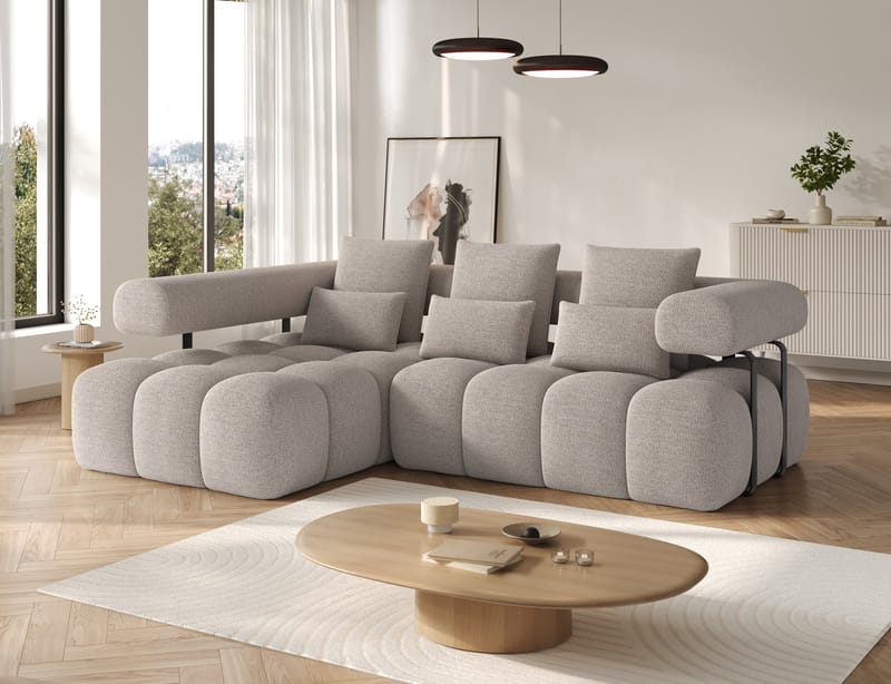 Levvi 3-sits Bubblig Bäddsoffa med Divan Vänster - Royal 18 - Möbler - Soffa - Bäddsoffa