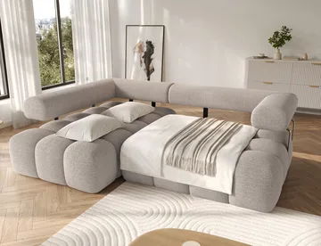 Levvi 3-sits Bubblig Bäddsoffa med Divan Vänster - Royal 18 - Möbler - Soffa - Bäddsoffa