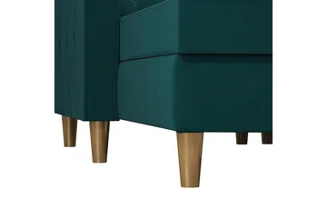 Liberty 3-sits Vänstervänd Divanbäddsoffa 105x195 cm med Förvaring i Tyg - Grön - Möbler - Soffa - Bäddsoffa