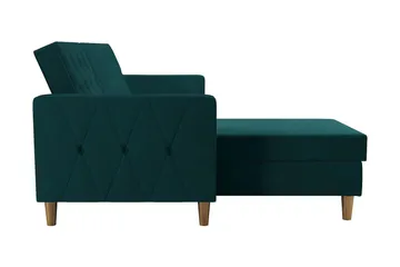 Liberty 3-sits Vänstervänd Divanbäddsoffa 105x195 cm med Förvaring i Tyg - Grön - Möbler - Soffa - Bäddsoffa