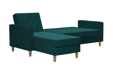 Liberty 3-sits Vänstervänd Divanbäddsoffa 105x195 cm med Förvaring i Tyg - Grön - Möbler - Soffa - Bäddsoffa