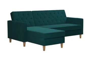 Liberty 3-sits Vänstervänd Divanbäddsoffa 105x195 cm med Förvaring i Tyg - Grön - Möbler - Soffa - Bäddsoffa