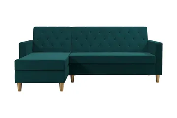 Liberty 3-sits Vänstervänd Divanbäddsoffa 105x195 cm med Förvaring i Tyg - Grön - Möbler - Soffa - Bäddsoffa