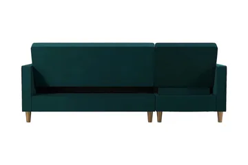 Liberty 3-sits Vänstervänd Divanbäddsoffa 105x195 cm med Förvaring i Tyg - Grön - Möbler - Soffa - Bäddsoffa
