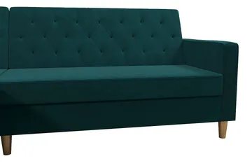 Liberty 3-sits Vänstervänd Divanbäddsoffa 105x195 cm med Förvaring i Tyg - Grön - Möbler - Soffa - Bäddsoffa