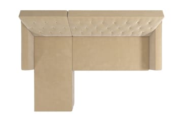 Liberty 3-sits Vänstervänd Divanbäddsoffa med Förvaring i Sammet - Sandbeige - Möbler - Soffa - Bäddsoffa