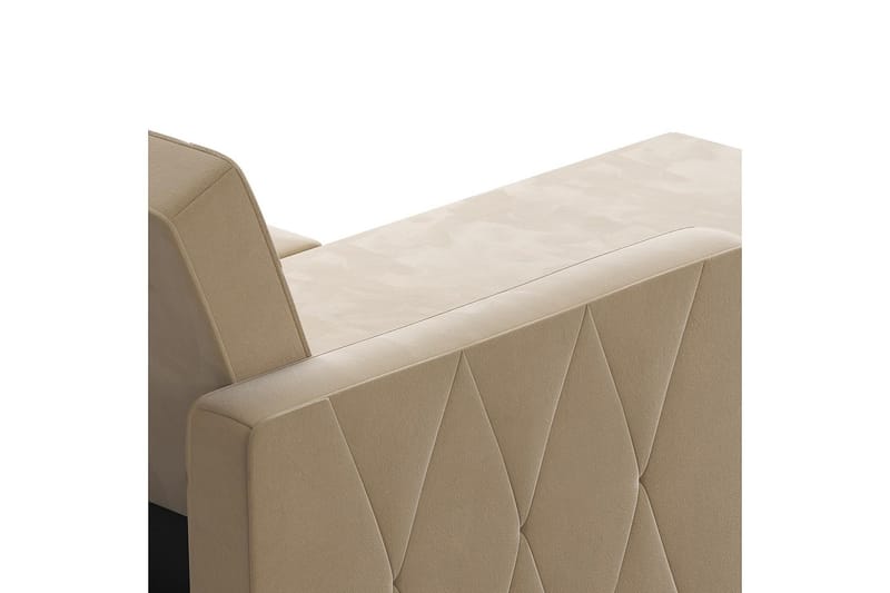 Liberty 3-sits Vänstervänd Divanbäddsoffa med Förvaring i Sammet - Sandbeige - Möbler - Soffa - Bäddsoffa