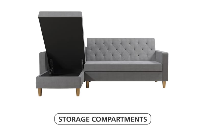 Liberty Divanbäddsoffa Grå - CosmoLiving - Möbler - Soffa - Bäddsoffa - Bäddsoffa divan
