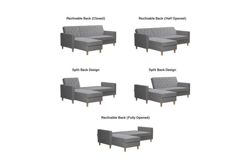 Liberty Divanbäddsoffa Grå - CosmoLiving - Möbler - Soffa - Bäddsoffa - Bäddsoffa divan