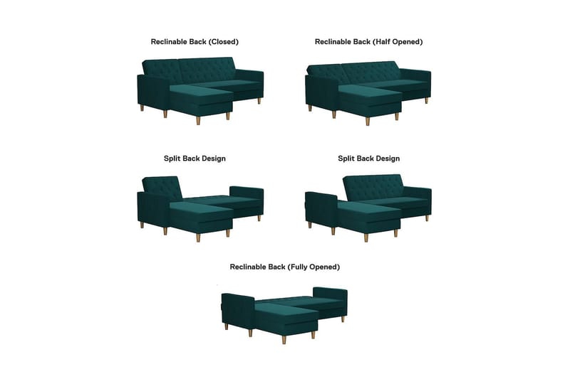 Liberty Divanbäddsoffa Grön - CosmoLiving - Möbler - Soffa - Bäddsoffa