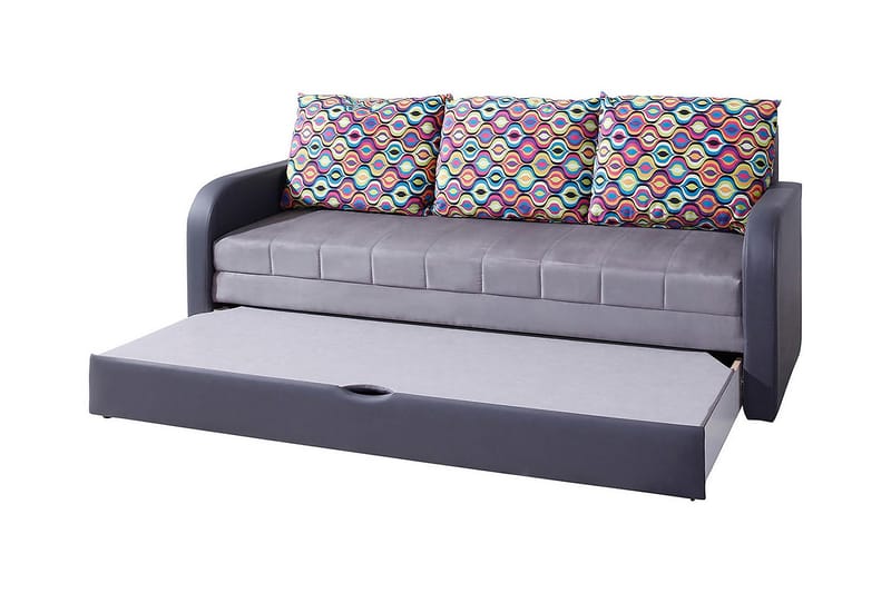 Lido Bäddsoffa 208x75x86 cm - Blå/Grå/Röd - Möbler - Soffa - Bäddsoffa