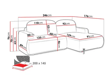 Lifeina Bäddsoffa m. Divan 2-sits - Beige/Vit - Möbler - Soffa - Bäddsoffa