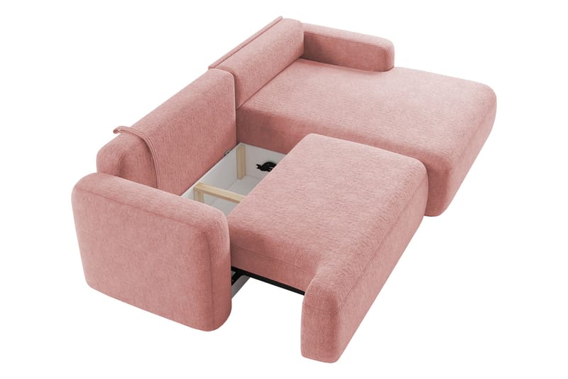 Lifeina Bäddsoffa m. Divan 2-sits - Vit/Rosa - Möbler - Soffa - Bäddsoffa