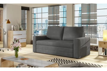 Lijan 2-sits Framåtbäddad Bäddsoffa 125x200 cm med Förvaring i Tyg - Grå - Möbler - Soffa - Bäddsoffa