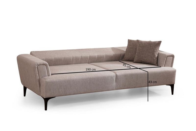 Lilesville 3-sits Bäddsoffa - Beige - Möbler - Soffa - Bäddsoffa