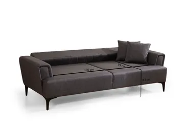 Lilesville 3-sits Bäddsoffa - Mörkgrå - Möbler - Soffa - Bäddsoffa