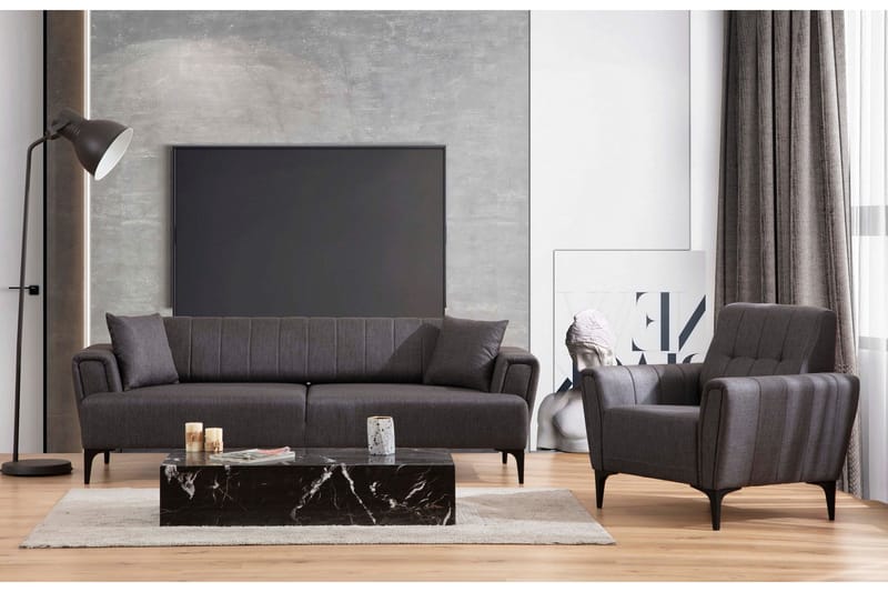 Lilesville 3-sits Bäddsoffa - Mörkgrå - Möbler - Soffa - Bäddsoffa