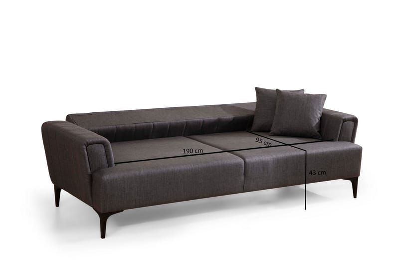 Lilesville 3-sits Bäddsoffa - Mörkgrå - Möbler - Soffa - Bäddsoffa