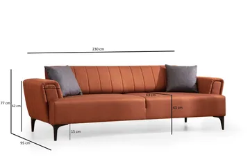 Lilesville 3-sits Bäddsoffa - Röd - Möbler - Soffa - Bäddsoffa