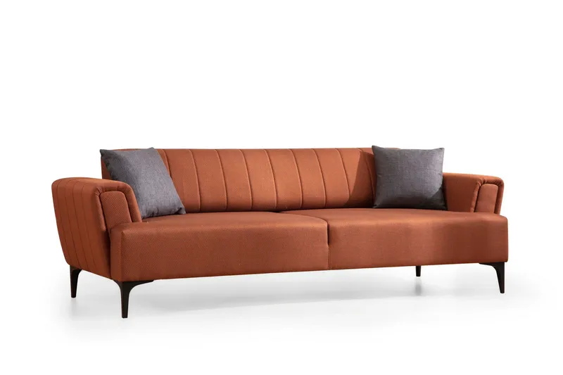 Lilesville 3-sits Längsbäddad Bäddsoffa 95x190 cm i Tyg, Terrakotta