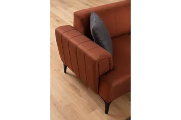 Lilesville 3-sits Längsbäddad Bäddsoffa 95x190 cm i Tyg - Terrakotta - Möbler - Soffa - Bäddsoffa