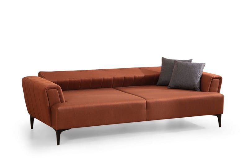 Lilesville 3-sits Längsbäddad Bäddsoffa 95x190 cm i Tyg - Terrakotta - Möbler - Soffa - Bäddsoffa