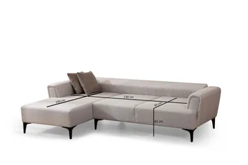Lilesville Bäddsoffa med divan - Beige - Möbler - Soffa - Bäddsoffa