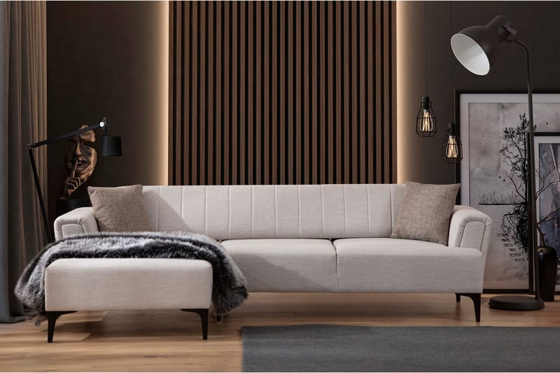 Lilesville Bäddsoffa med divan - Beige - Möbler - Soffa - Bäddsoffa