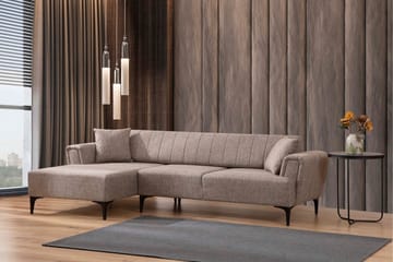 Lilesville Bäddsoffa med divan - Ljusbrun - Möbler - Soffa - Bäddsoffa