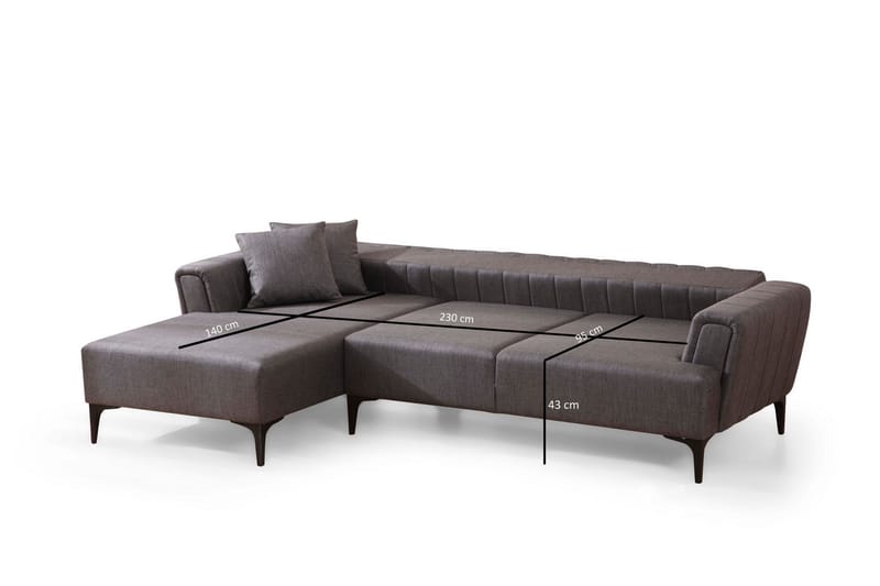 Lilesville Bäddsoffa med divan - Mörkgrå - Möbler - Soffa - Bäddsoffa