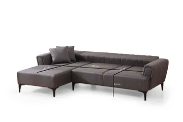 Lilesville Bäddsoffa med divan - Mörkgrå - Möbler - Soffa - Bäddsoffa