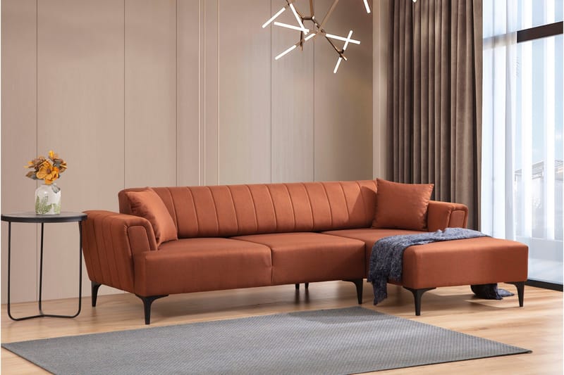 Lilesville Bäddsoffa med divan - Röd - Möbler - Soffa - Bäddsoffa