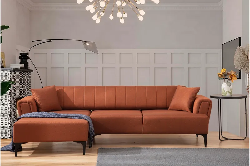 Lilesville Bäddsoffa med divan - Röd - Möbler - Soffa - Bäddsoffa
