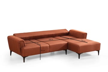 Lilesville Bäddsoffa med divan - Röd - Möbler - Soffa - Bäddsoffa
