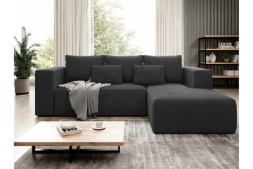Listowel 3-sits Höger Hörnbäddsoffa 121x205 cm med Förvaring i Manchester - Antracit - Möbler - Soffa - Bäddsoffa