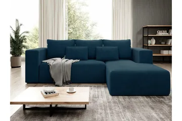 Listowel 3-sits Höger Hörnbäddsoffa 121x205 cm med Förvaring i Manchester - Blå - Möbler - Soffa - Bäddsoffa