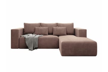 Listowel 3-sits Höger Hörnbäddsoffa 121x205 cm med Förvaring i Manchester - Gammelrosa - Möbler - Soffa - Bäddsoffa