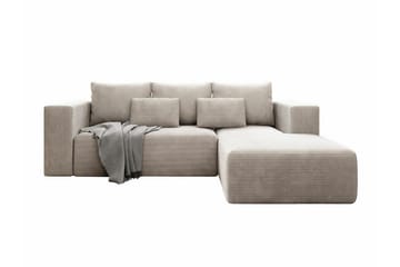 Listowel 3-sits Högervänd Hörnbäddsoffa med Divan och Schäslong i Tyg - Beige - Möbler - Soffa - Bäddsoffa