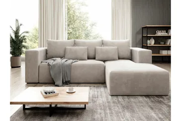 Listowel 3-sits Hörnbäddsoffa Beige/Light beige - Möbler - Soffa - Bäddsoffa