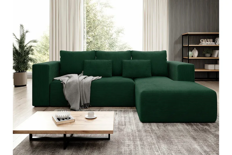 Listowel 3-sits Hörnbäddsoffa Green - Möbler - Soffa - Bäddsoffa
