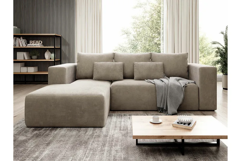Listowel 3-sits Hörnbäddsoffa NO_BRAND beige - Möbler - Soffa - Bäddsoffa