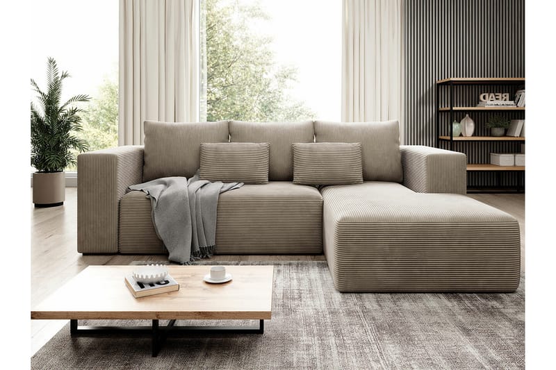 Listowel 3-sits Hörnbäddsoffa NO_BRAND Beige/Light beige - Möbler - Soffa - Bäddsoffa
