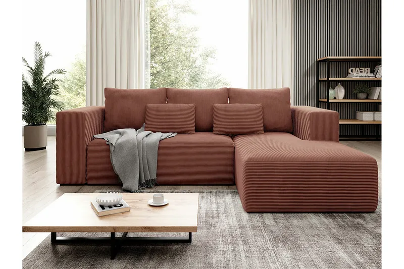 Listowel 3-sits Hörnbäddsoffa NO_BRAND Brown - Möbler - Soffa - Bäddsoffa