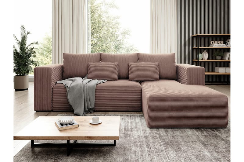 Listowel 3-sits Hörnbäddsoffa NO_BRAND Brown - Möbler - Soffa - Bäddsoffa