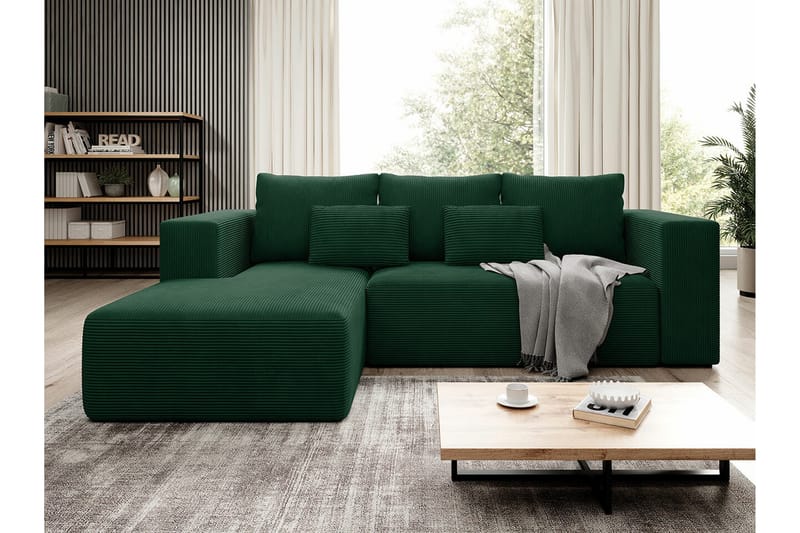 Listowel 3-sits Hörnbäddsoffa NO_BRAND Dark green - Möbler - Soffa - Bäddsoffa