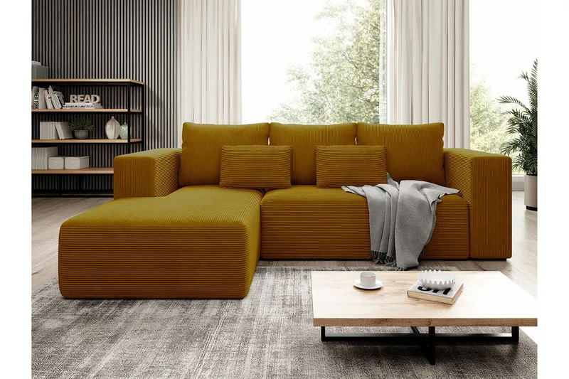Listowel 3-sits Hörnbäddsoffa NO_BRAND Dark yellow - Möbler - Soffa - Bäddsoffa