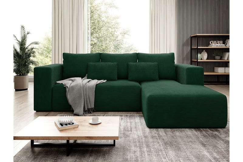 Listowel 3-sits Hörnbäddsoffa NO_BRAND Green - Möbler - Soffa - Bäddsoffa