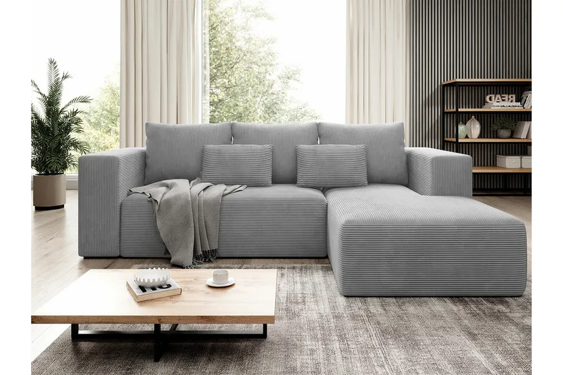Listowel 3-sits Hörnbäddsoffa NO_BRAND Light grey/Dark grey - Möbler - Soffa - Bäddsoffa