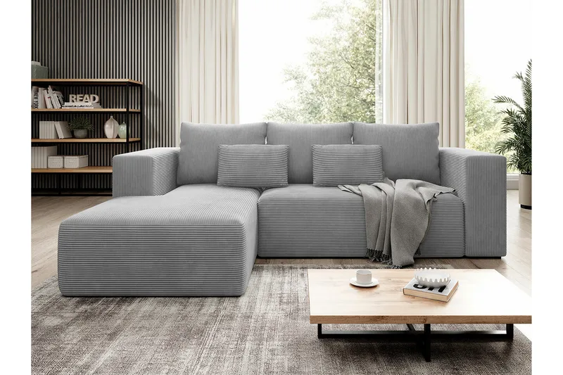 Listowel 3-sits Hörnbäddsoffa NO_BRAND Light grey/Dark grey - Möbler - Soffa - Bäddsoffa