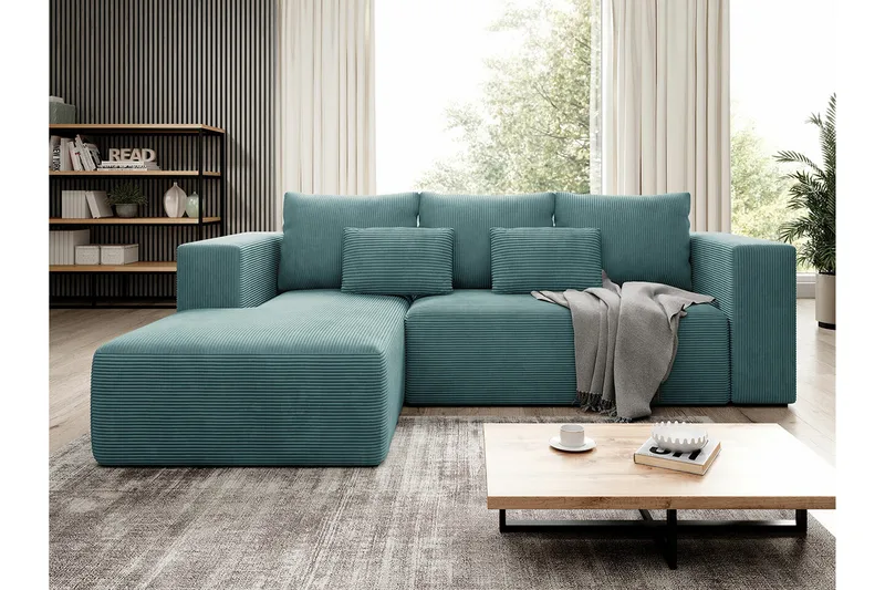 Listowel 3-sits Hörnbäddsoffa NO_BRAND Turquoise - Möbler - Soffa - Bäddsoffa